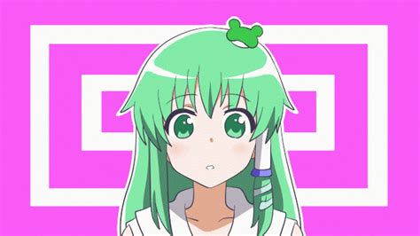 Safebooru Animated Blush Green Eyes Green Hair Hair Tube Kochiya