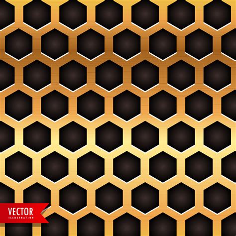 Honeycomb Pattern In Golden Color Download Free Vector Art Stock