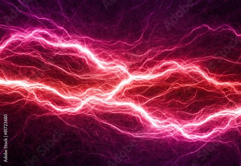Fantasy Red And Purple Lightning Electrical Background Stock Photo