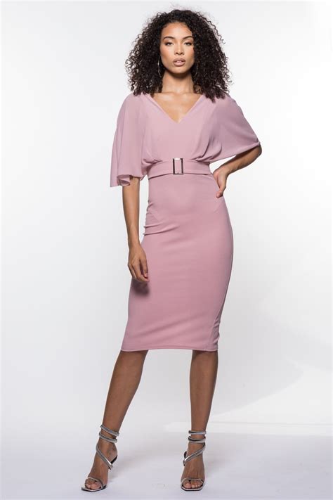 Walg V Neck With Belt Midi Dress New In From Walg London Uk