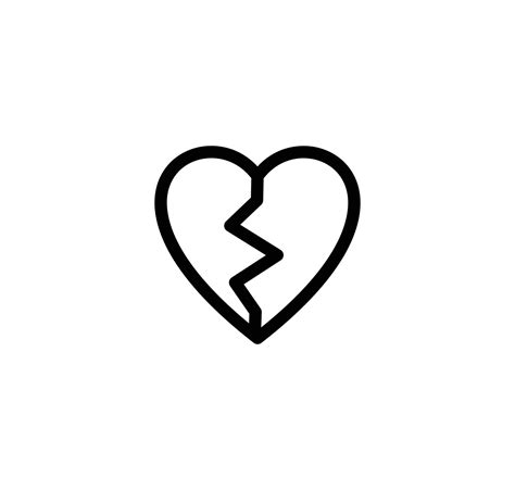 Broken Heart Icon Vector Logo Design Template 7166935 Vector Art At