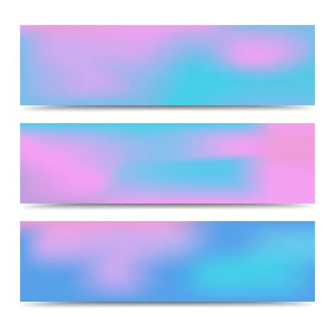 Smooth Abstract Blurred Gradient Colorful Banners Set Abstract