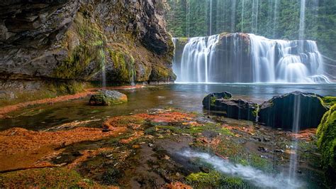 Lewis River Falls Ford Pinchot National Forest Washington Fall