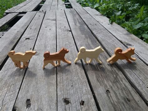 Wooden Dog Pile Game Shiba Inu Dog 24 Pieces In A Set T Etsy