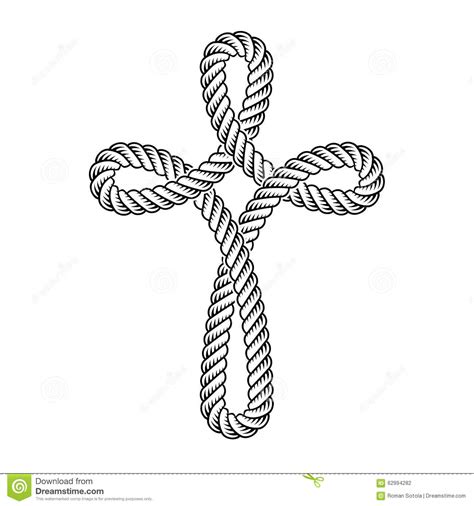 Christian Cross Rope Symbol Stock Vector Illustration Of Ornate