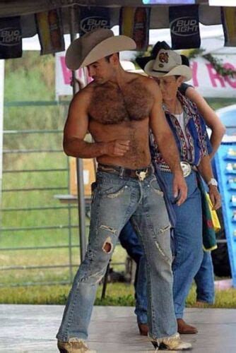 Shirtless Male Muscular Hairy Chest Cowboy Line Dancer Hunk Guy Photo X F Ebay