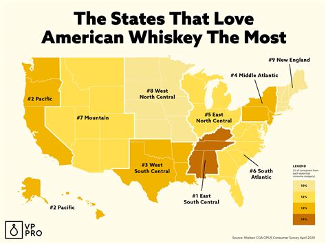 The States That Love American Whiskey The Most Map Vinepair