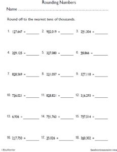 grade rounding  math worksheets edumonitor