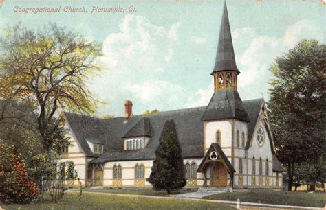 Plantsville Connecticut Congregational Church Antique Postcard K106067