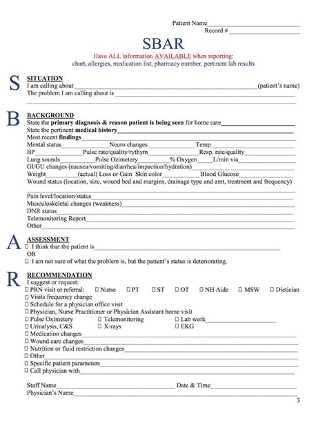 Sbar Format Definition And Examples Sbar Pdf Medpro Disposal