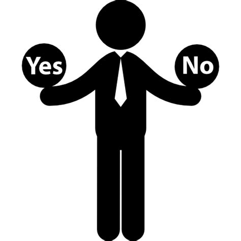 Free Icon Man With Two Options To Choose Between Yes Or No
