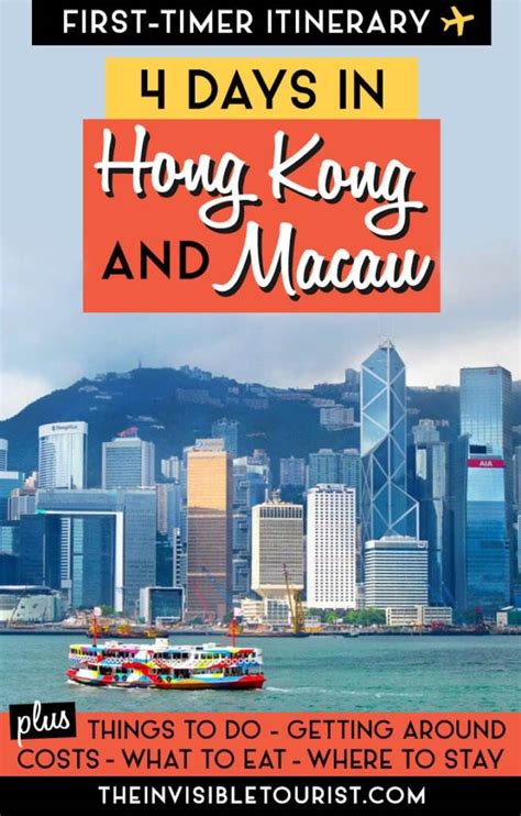 4 Day Hong Kong Itinerary Travel Guide Macau Day Trip