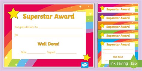 Super Star Award Certificate Teacher Made Twinkl