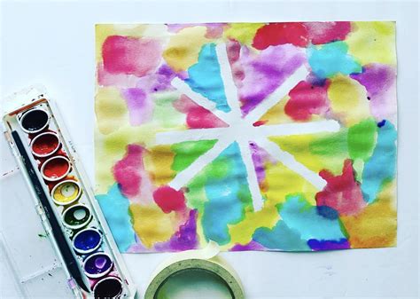 Tape Resist Watercolor Snowflake Annies Classroom