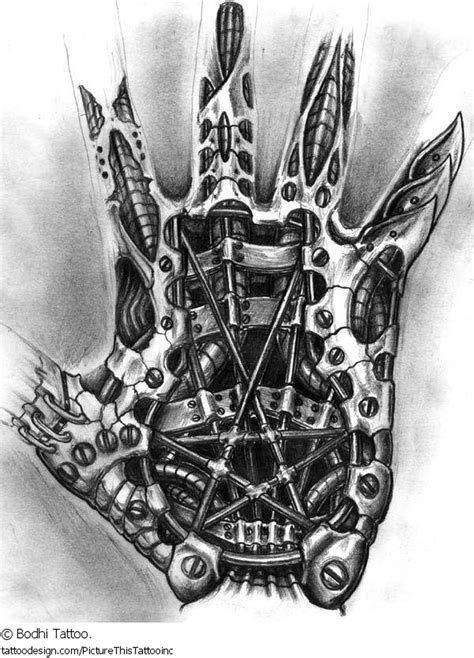 Biomechanical Tattoo Design For Hand Tattoos Book 65000 Tattoos