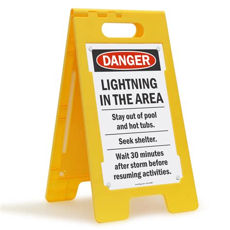 Danger Lightning In Area Standing Floor Sign Sku Sf 0493