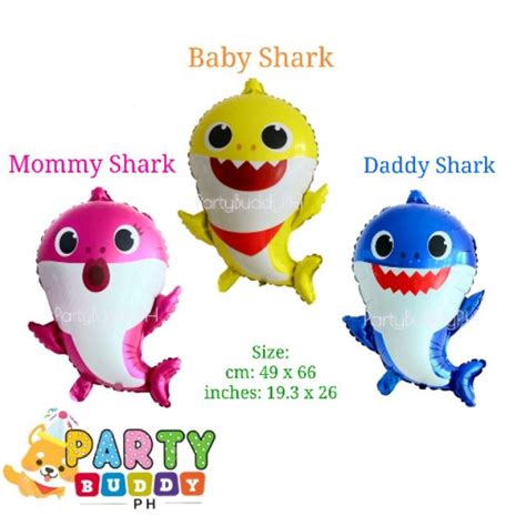 Baby Mommy Daddy Shark Big Foil Balloon Shopee Philippines