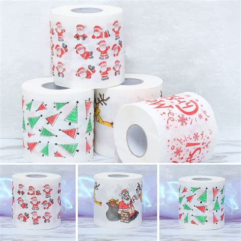 Create a mini scandinavain forest from felt scraps and. Christmas Pattern Home Santa Claus Bath Toilet Roll Paper Christmas Supplies Xmas Decor Tissue ...