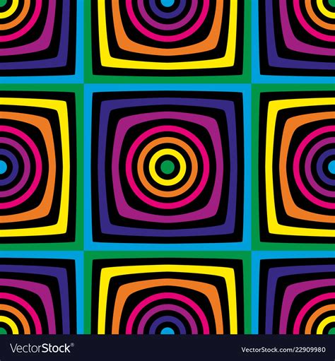 Abstract Seamless Op Art Pattern Colorful Vector Image