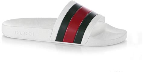 Gucci Pursuit 72 Rubber Slide Sandals In White For Men Save 33 Lyst