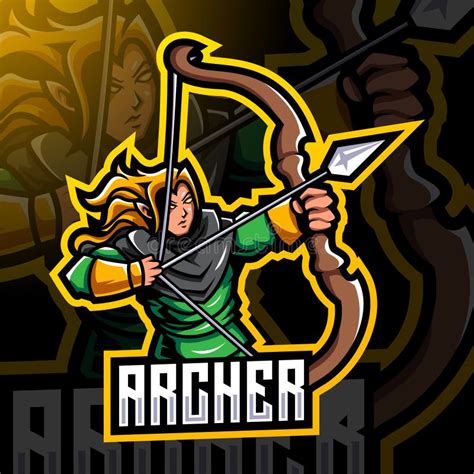 Archer Esport Mascot Logo Design Editorial Stock Image Illustration