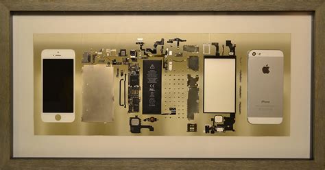 Guy Turns His Old Iphone Into Art By Taking It Apart And Framing It
