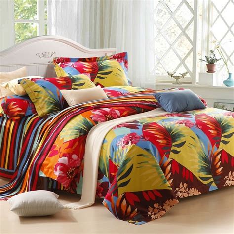 Tropical Leaf Pattern Full Queen Size Bedding Sets Tropical Bedding