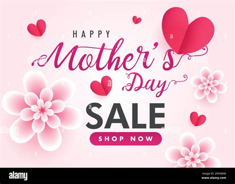 Happy Mother S Day Sale Banner Design Elegant Shop Now Realistic D