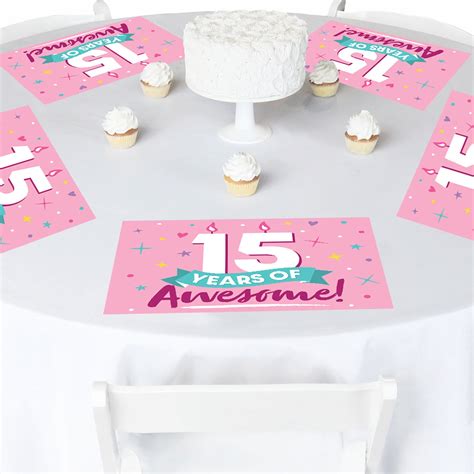 Girl 15th Birthday Party Table Decorations Teen Birthday Etsy