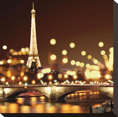 City Lights Paris Stretched Canvas Print Kate Carrigan Allposters