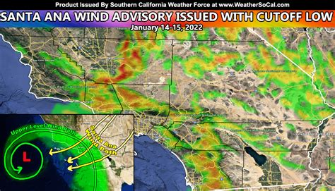 Final Forecast Santa Ana Wind Advisory Issued With Cutoff Low Wind