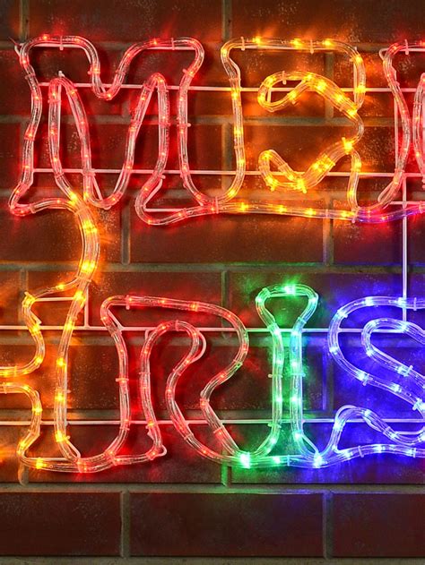 Multi Colour Merry Christmas Led Rope Light Silhouette 16m