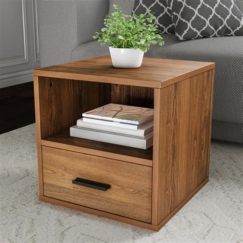 Somerset Home Modular End Table With Drawer And Shelf Brown