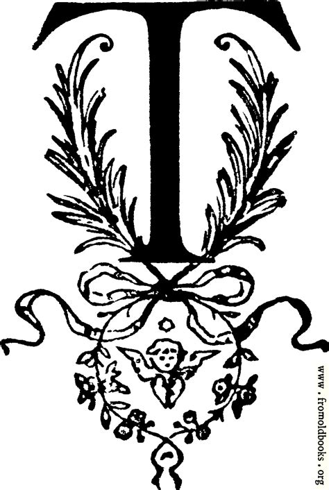 Decorative initial letter 'T
