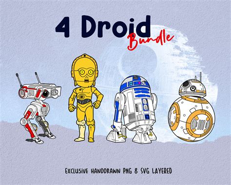 4 Droid Svg Bundle Galaxy Wars Svg Robot Clipart C3p0 Etsy Canada