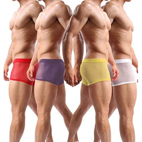 Mens Underwear Sexy Mesh Breathable Boxer Briefs Low Rise Cool Boxers Pack Set At Mens