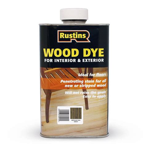 Rustins 250ml Wood Dye Medium Oak R650061 Topline Heavins Euronics