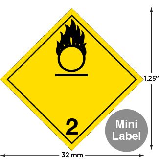 Hazard Class Oxygen Non Worded Mini High Gloss Label