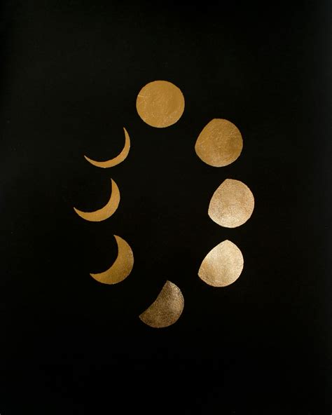 Golden Moon Phases Moonphases Goldleaf Moons Jenniferament Quadros