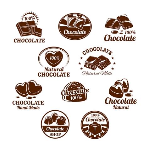 Chocolate Cacao Sweets Symbol Set For Food Design — Stock Vector