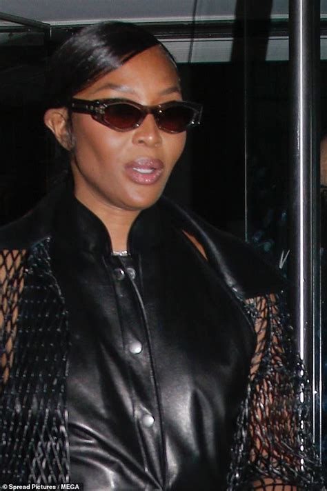 Naomi Campbell Turns Heads In An Edgy Leather Ensemble At The Loreal
