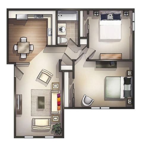Small Two Bedroom Apartment Floor Decoraciondecuartos