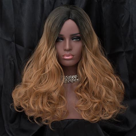 18 Off Long Side Parting Shaggy Wavy Synthetic Wig Rosegal