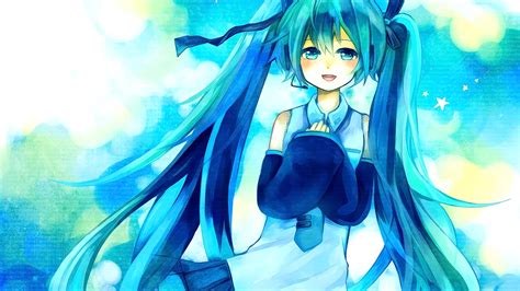 Tapety Ilustracja Długie Włosy Anime Dziewcząt Anime Niebieskie