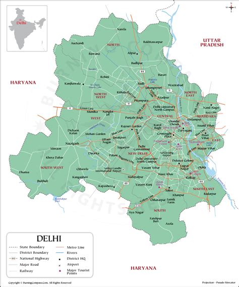 Delhi Map Delhi Union Territory Map