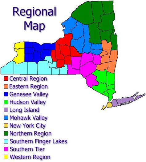 Regional Map New York State Pinterest