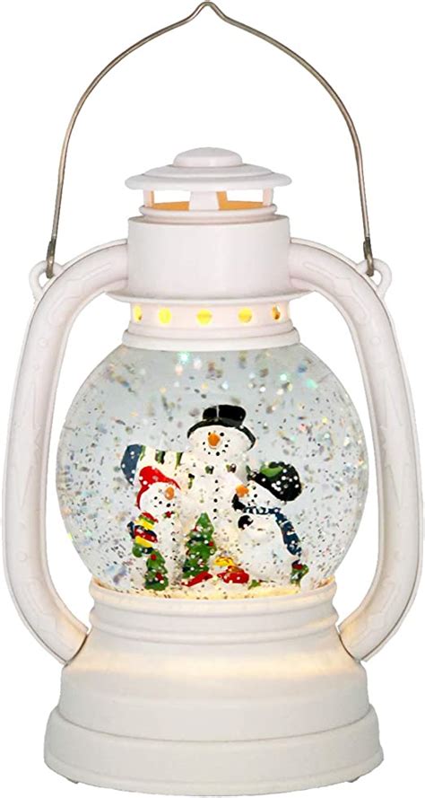 Wondise Christmas Snowman Snow Globe Lantern Battery Operated With 6