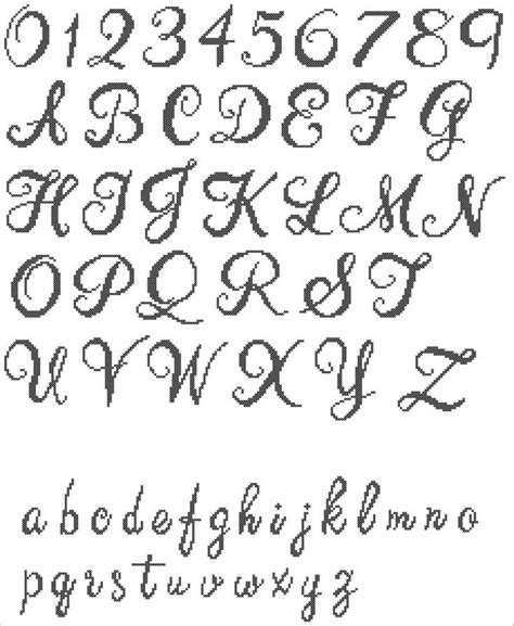 Handwriting Alphabet Cross Stitch Pattern Pdf Written Font Etsy In