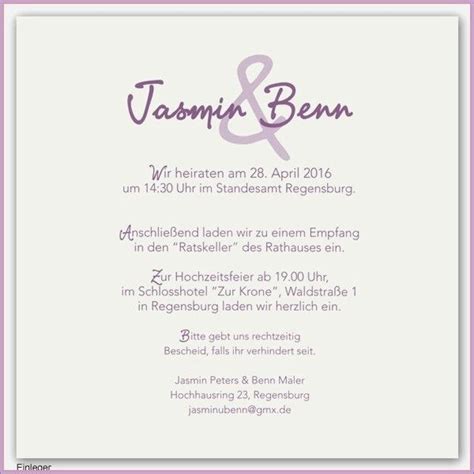 Nun wird sie am samstag standesamtlich heiraten. Text Einladung Hochzeit Standesamt Best Of Einladung Zur ...