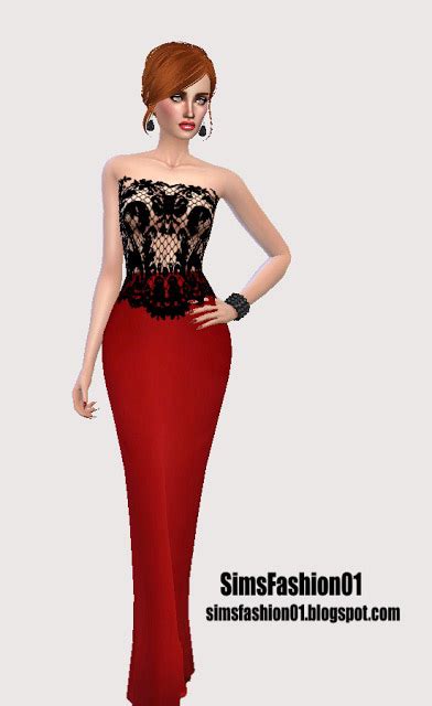 Red Long Dress The Sims 4 Catalog